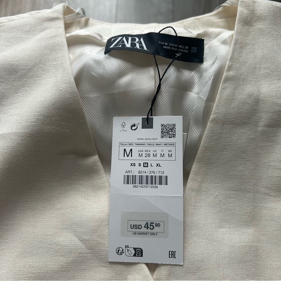 Cream linen blend vest - Picture 9 of 11